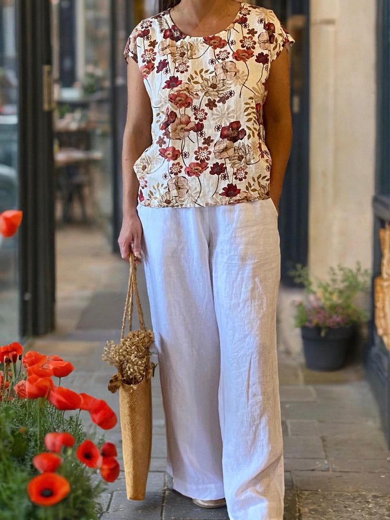 Jesse Linen Blouse - Red Poppy