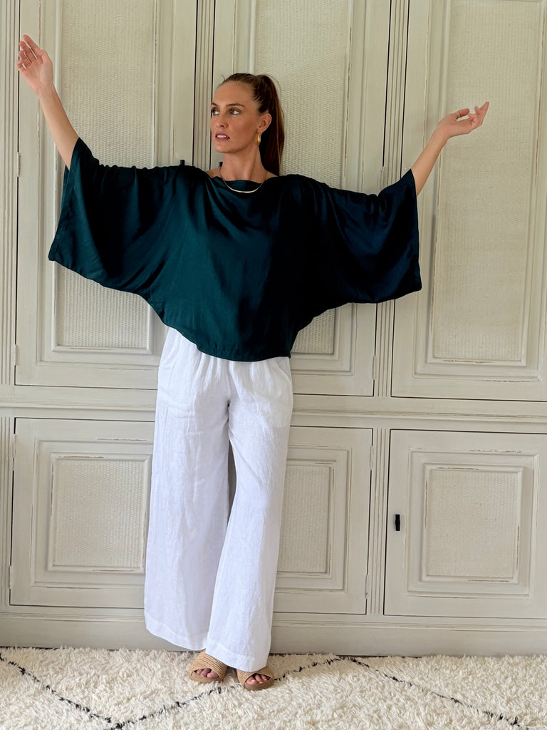 The Jaqui blouse - Organic Bamboo- Peacock