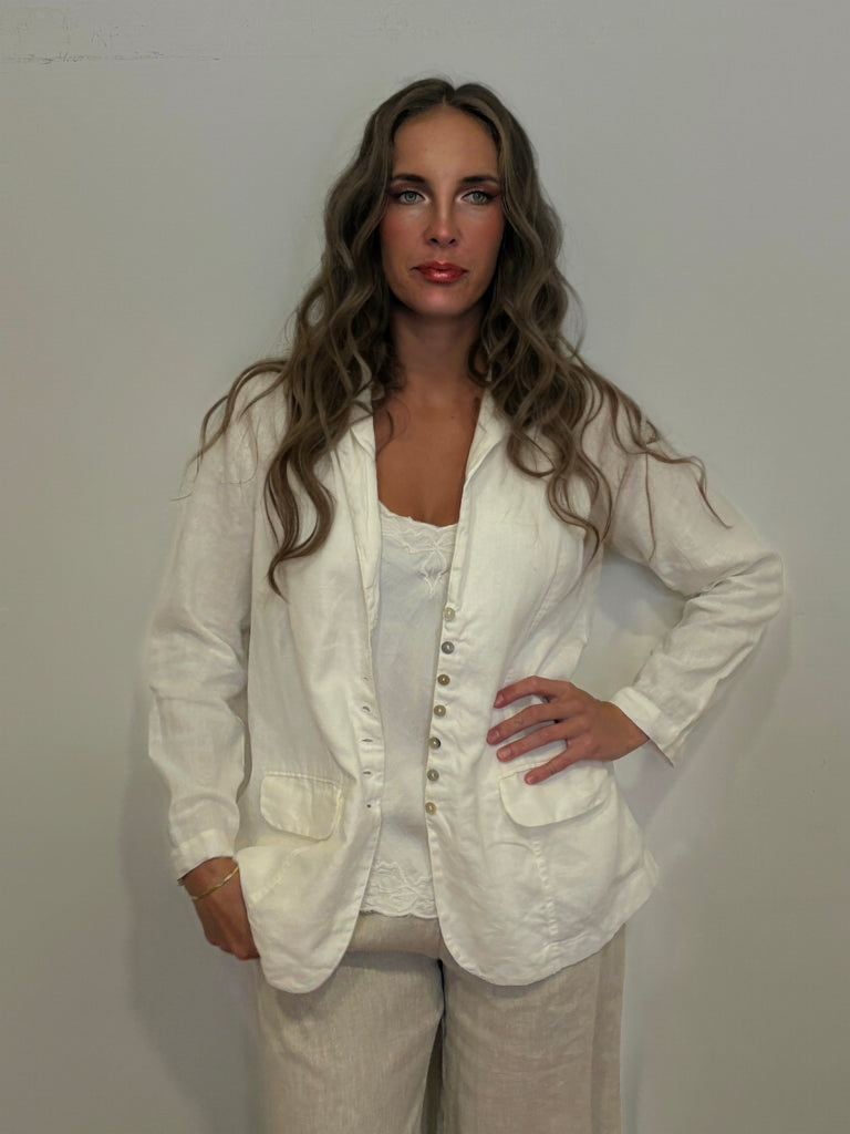 Kathryn Linen Blazer - White