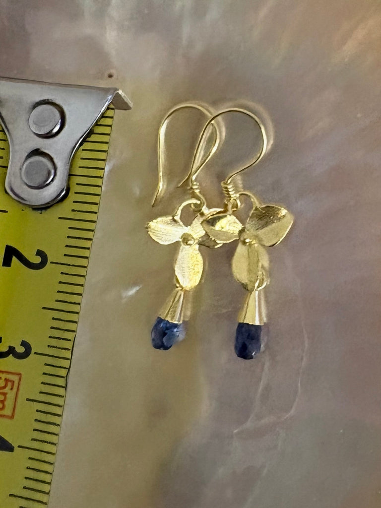Iris & Iolite Gold plated earrings