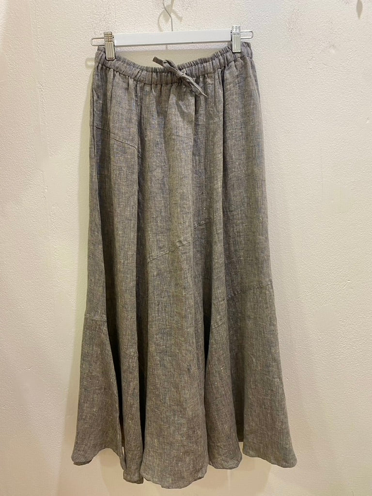 Tulip Linen Skirt- Chambray Grey