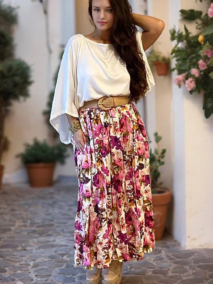 Layla Linen Maxi Skirt -  Monet