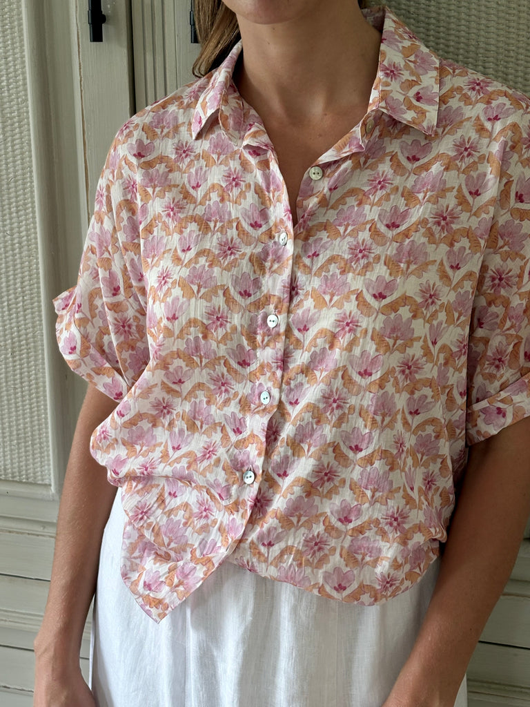 Molly Cotton Blouse - Lotus Flower