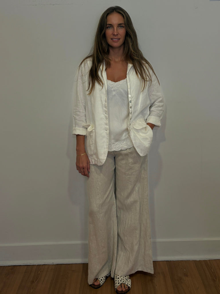 Kathryn Linen Blazer - White