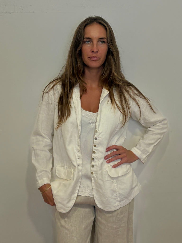 Kathryn Linen Blazer - White