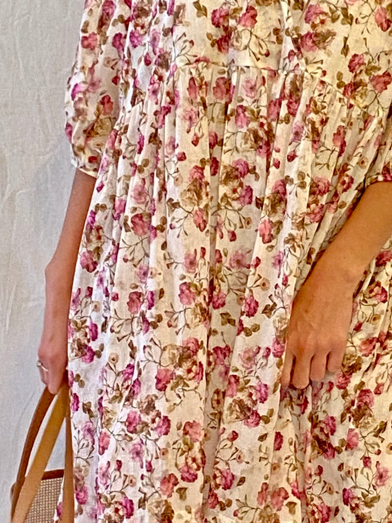 The Lulu Cotton Dress -  Rose Garden