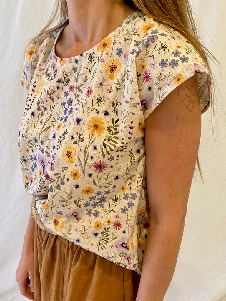 Jesse Linen Blouse - WildFlower