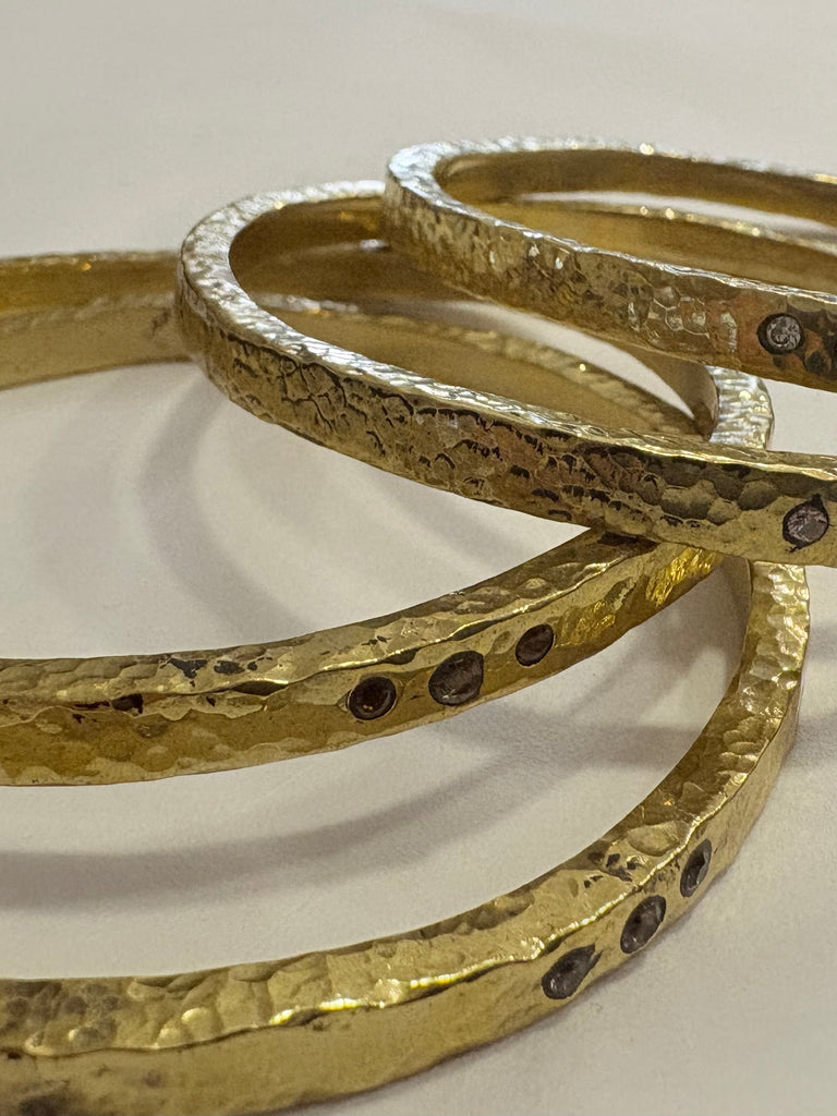 Tove Brass and Tourmaline Bangles - 2 sizes