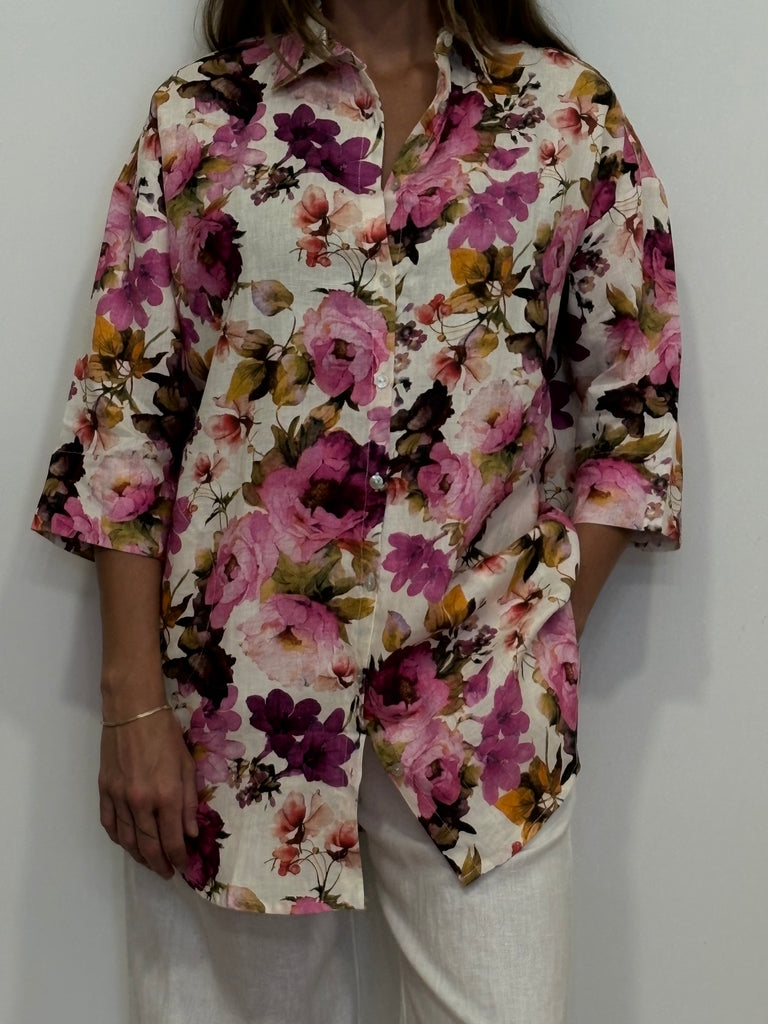 Jules Linen Shirt - Monet Print