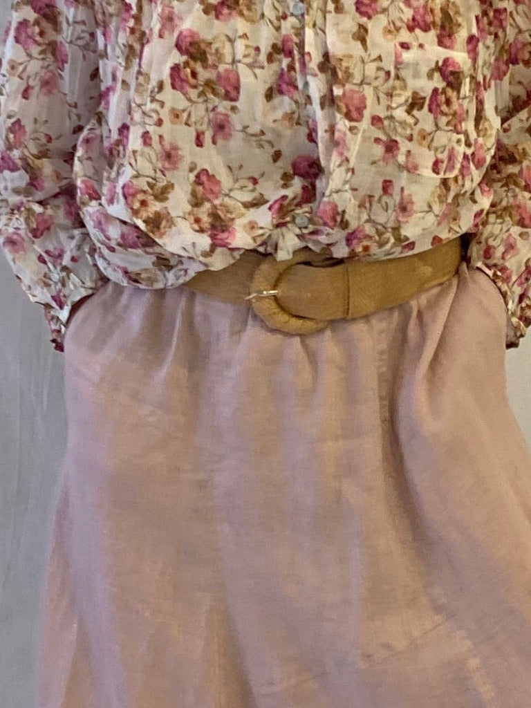 Tulip Linen Skirt- Vintage Range- Moroc Rose