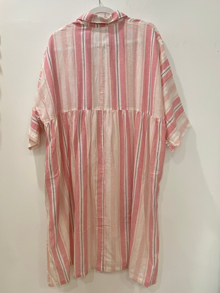 Analise Linen Shirt Dress- Portafino Stripe