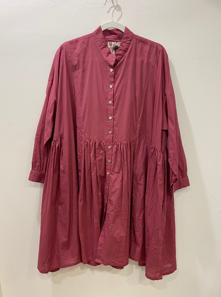 Beatrice Cotton Shirt dress - Fuchsia