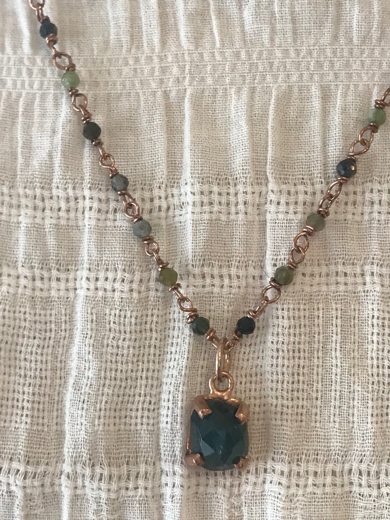 Love Necklace in Green and Blue Tourmaline