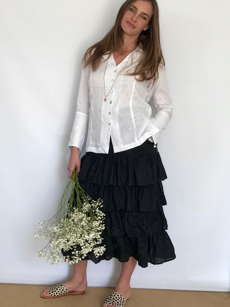 Audrey Linen Shirt - White or Black