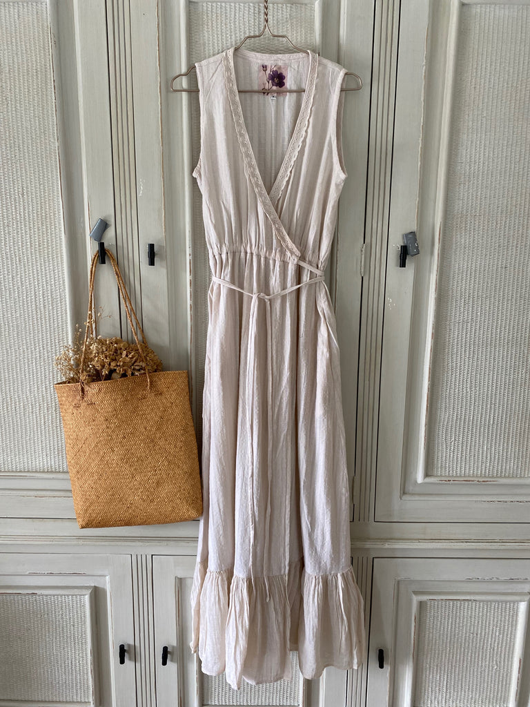 Willow Cotton Wrap Dress- Rose Water and Lace