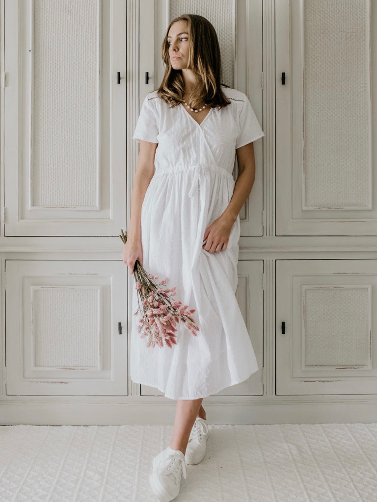 Ava Cotton Dress - White